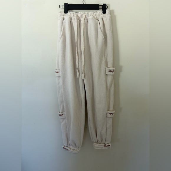 Pants - Women winter cozy fleece cuffed sweatpants adjustable waist M